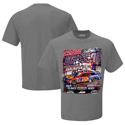 Men's Checkered Flag Sports Heather Charcoal Chase Briscoe 2025 Cook Out Southern 500 Race Winner T-Shirt