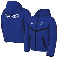 Youth Nike Royal Paris Saint-Germain Tech Woven Raglan Dri-FIT Full-Zip Hooded Jacket