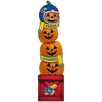 Kansas Jayhawks 31" Stacked Pumpkin Leaner