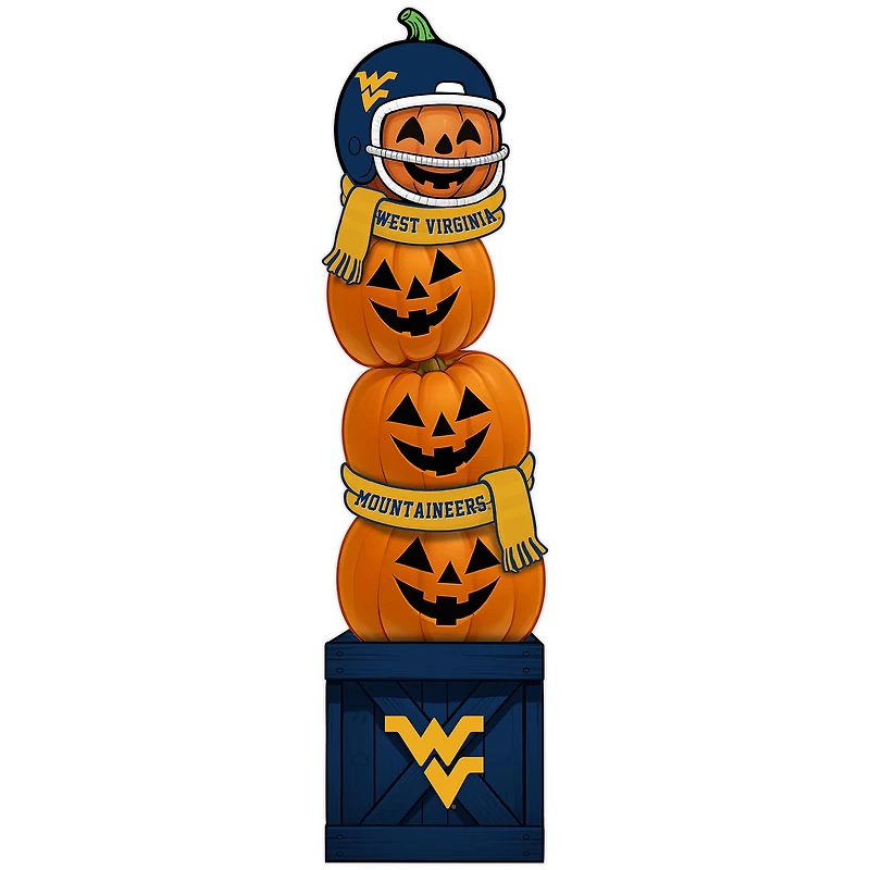 West Virginia Mountaineers 31" Stacked Pumpkin Leaner