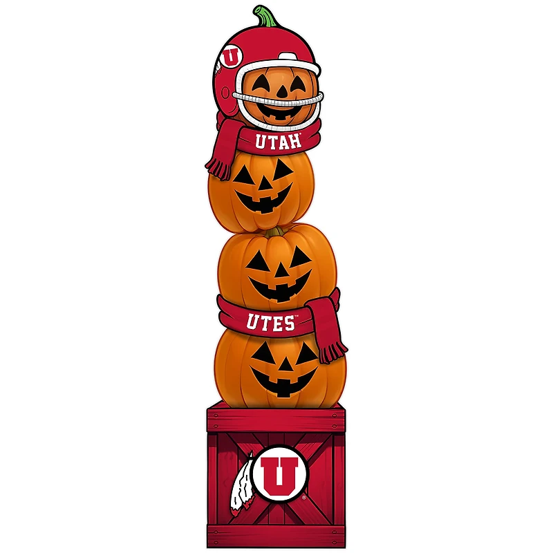 Utah Utes 31" Stacked Pumpkin Leaner