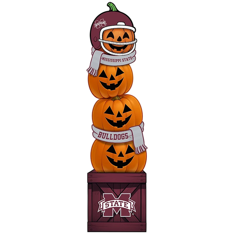 Mississippi State Bulldogs 31" Stacked Pumpkin Leaner