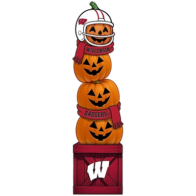 Wisconsin Badgers 31" Stacked Pumpkin Leaner