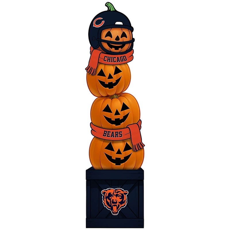 Chicago Bears 31" Stacked Pumpkin Leaner