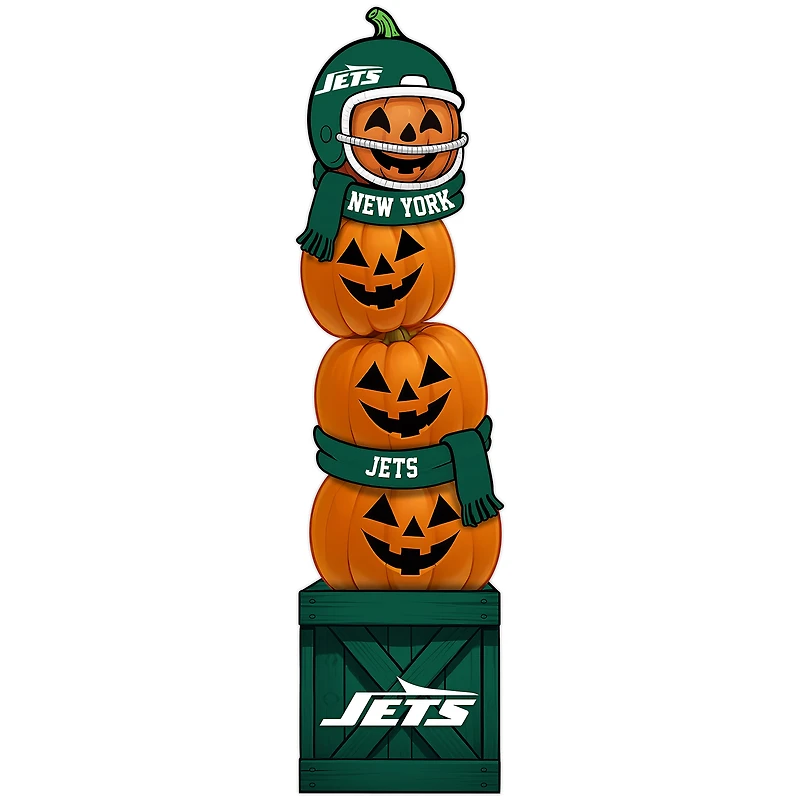 New York Jets 31" Stacked Pumpkin Leaner
