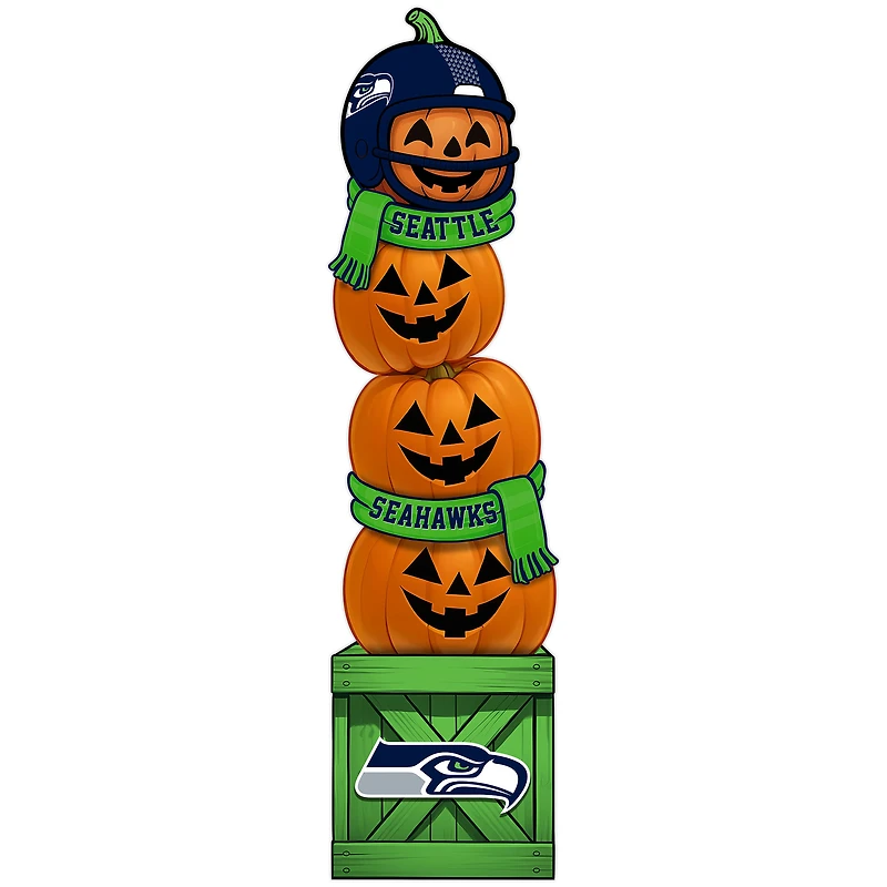 Seattle Seahawks 31" Stacked Pumpkin Leaner