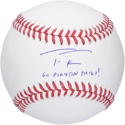 Trea Turner Philadelphia Phillies Autographed Baseball with "Go Fightin' Phils" Inscription