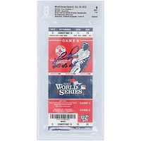 David Ortiz Boston Red Sox Autographed 2013 World Series Game 6 Beckett Fanatics Witnessed Authenticated 9/10 Ticket from October 30, 2013 with "2013 WS MVP" Inscription