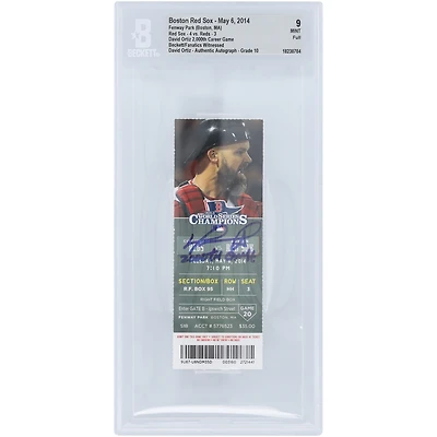 David Ortiz Boston Red Sox Autographed 2,000th Career Game Beckett Fanatics Witnessed Authenticated 9/10 Ticket from May 06, 2014 with "2000th Game" Inscription