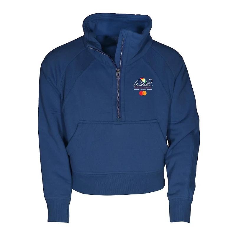 Girls Youth Garb Navy Arnold Palmer Invitational Cropped Dawn Funnel Neck Half-Zip Sweatshirt