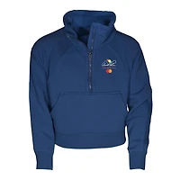 Girls Youth Garb Navy Arnold Palmer Invitational Cropped Dawn Funnel Neck Half-Zip Sweatshirt
