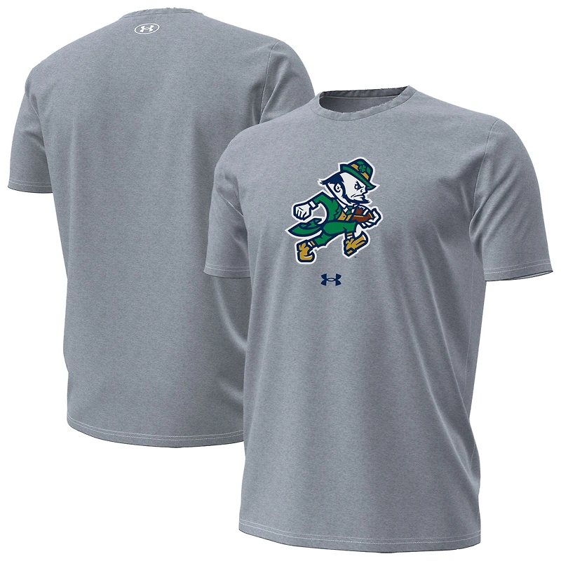 Men's Under Armour  Gray Notre Dame Fighting Irish Leprechaun Performance T-Shirt