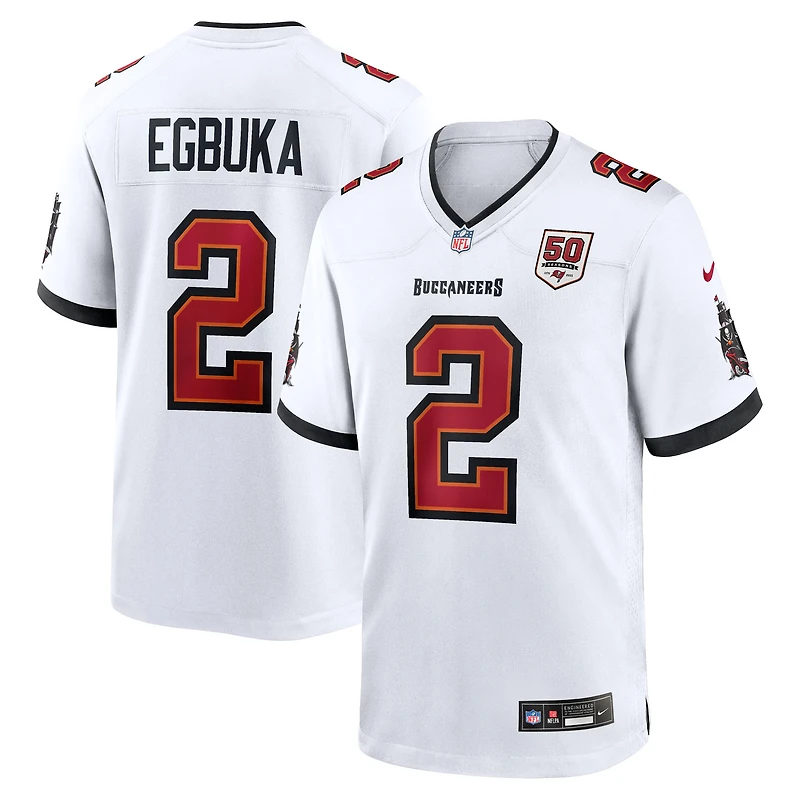 Men's Nike Emeka Egbuka White Tampa Bay Buccaneers 50th Season Game Jersey