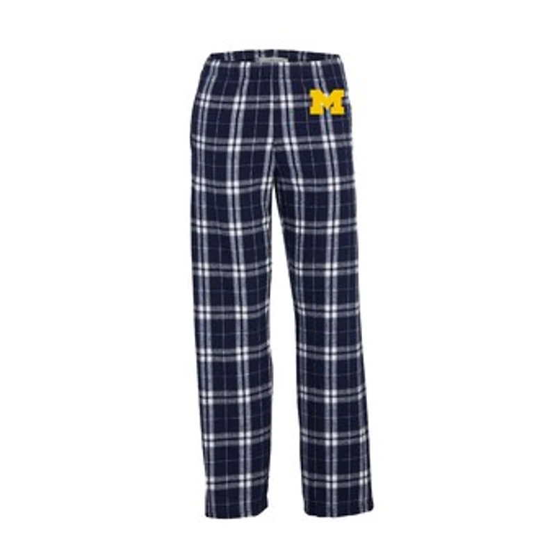 Youth Boxercraft Navy Michigan Wolverines Plaid Flannel Pants