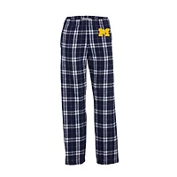 Youth Boxercraft Navy Michigan Wolverines Plaid Flannel Pants