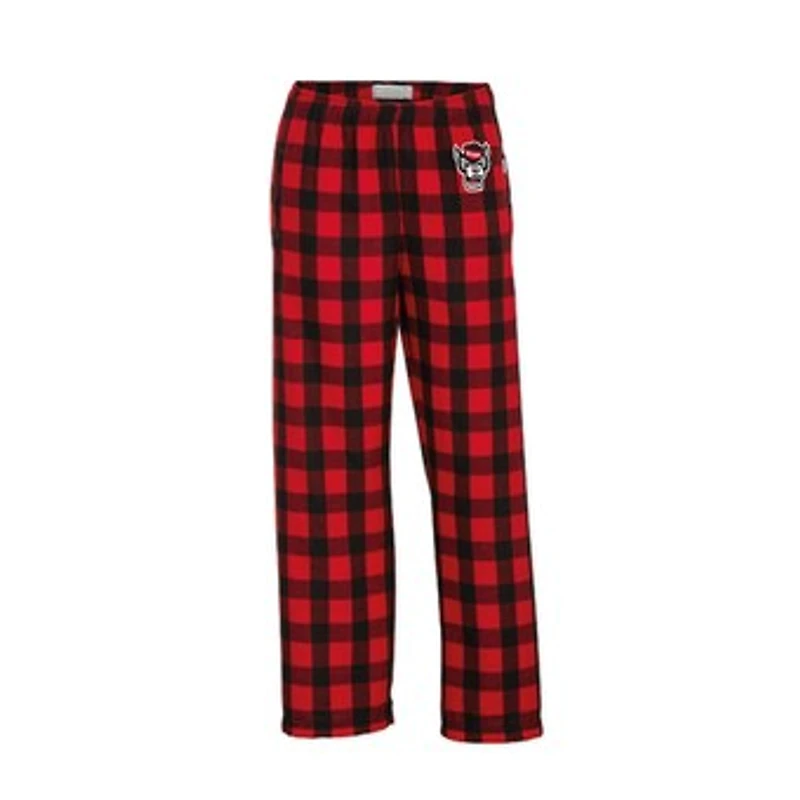 Youth Boxercraft Red NC State Wolfpack Plaid Flannel Pants