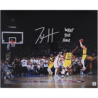 Tyrese Haliburton Indiana Pacers Autographed 16" x 20" 2025 NBA Finals Game 1 Game-Winning Shot vs. Oklahoma City Thunder Game-Winning Shot Photograph with "What the Hali" Inscription