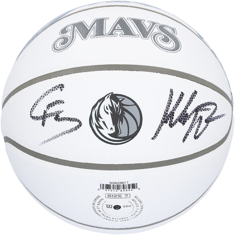 Klay Thompson & Cooper Flagg Dallas Mavericks Autographed Wilson 2024-25 City Edition Collector Basketball