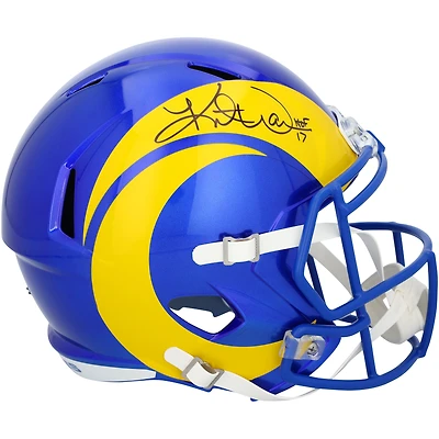 Kurt Warner Los Angeles Rams Autographed Speed Replica Helmet with "HOF 17" Inscription