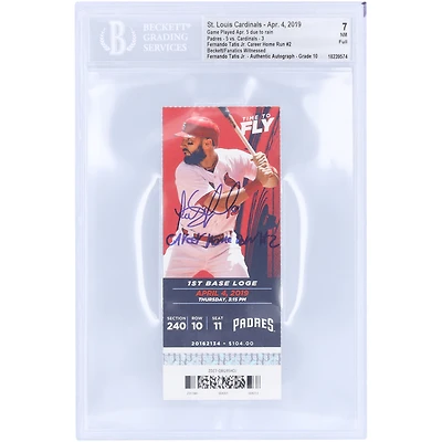 Fernando Tatis Jr. San Diego Padres Autographed Career Home Run #2 Beckett Fanatics Witnessed Authenticated 7/10 Ticket from April 5