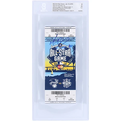 Mookie Betts Boston Red Sox Autographed 1st Career All-Star Game Beckett Fanatics Witnessed Authenticated 7/10 Ticket from July 12, 2016 with "1st Career ASG" Inscription