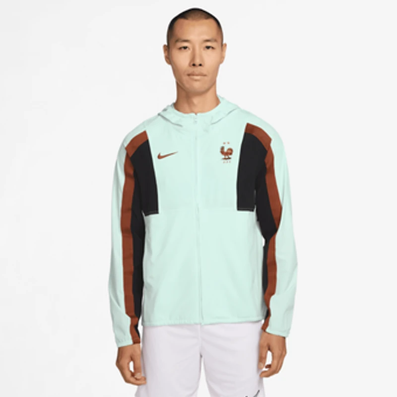Men's Nike Mint France National Team 2026 Energy Dri-FIT Full-Zip Hooded Jacket