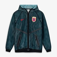 Men's Nike Black Norway National Team 2026 Anthem Mesh Dri-FIT Full-Zip Hooded Jacket