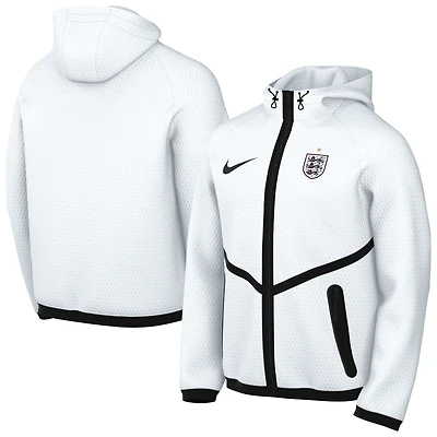 Men's Nike White England National Team 2026 Anthem Mesh Dri-FIT Full-Zip Hooded Jacket