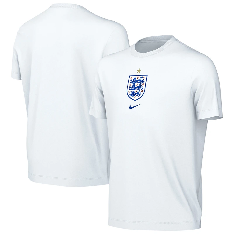 Youth Nike White England National Team Crest T-Shirt