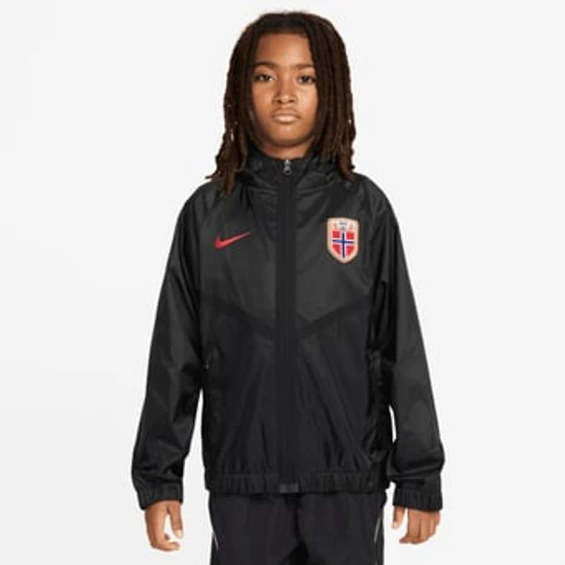 Youth Nike Black Norway National Team 2026 Anthem Full-Zip Hooded Jacket