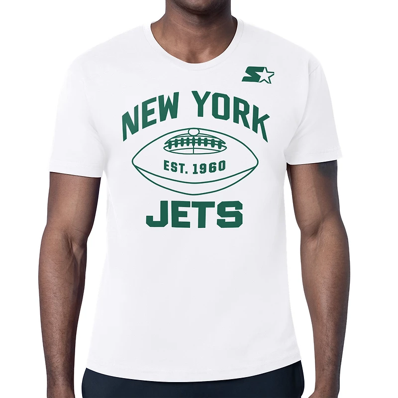 Men's Starter White New York Jets Green and Forever T-Shirt