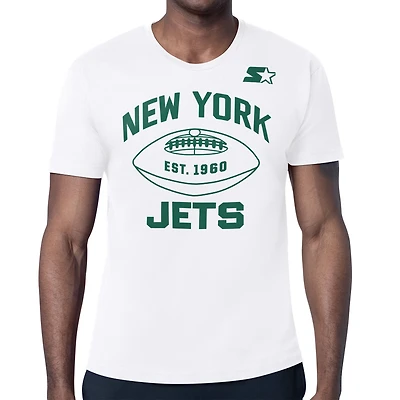 Men's Starter  White New York Jets Green and Forever T-Shirt