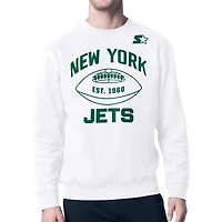 Men's Starter  White New York Jets Green and Forever Fleece Sweatshirt