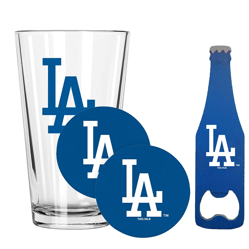 The Memory Company Los Angeles Dodgers 16oz. Pint Glass with Coasters & Bottle Opener
