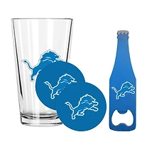 The Memory Company Detroit Lions 16oz. Pint Glass with Coasters & Bottle Opener