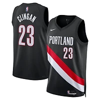 Unisex Nike Donovan Clingan Black Portland Trail Blazers Swingman Jersey - Icon Edition