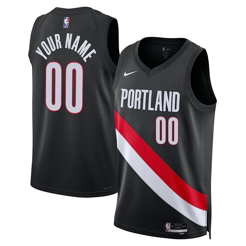 Unisex Nike Black Portland Trail Blazers Swingman Custom Jersey - Icon Edition