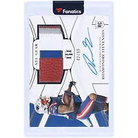 Rhamondre Stevenson New England Patriots Autographed 2021 Panini National Treasures Rookie NFL Gear Combo Ball & Jersey Tri-Color Relic #RSC-RS #42/99 Rookie Card