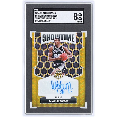 David Robinson San Antonio Spurs Autographed 2024-25 Panini Mosaic Gold Prizm Showtime #SS-DAV #1/10 SGC Authenticated 8 Card