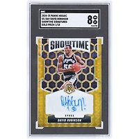 David Robinson San Antonio Spurs Autographed 2024-25 Panini Mosaic Gold Prizm Showtime #SS-DAV #1/10 SGC Authenticated 8 Card