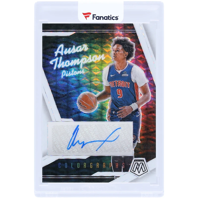 Ausar Thompson Detroit Pistons Autographed 2024-25 Panini Mosaic Colorgraphs #COL-ASR #16/25 Card