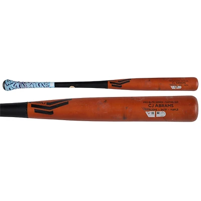 CJ Abrams Washington Nationals Game-Used Orange and Black Overfly Broken Bat vs. Athletics on August 7, 2025
