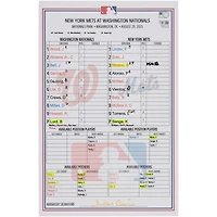 Washington Nationals Autographed Game-Used Lineup Card vs. New York Mets on August 20, 2025