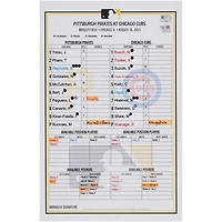 Pittsburgh Pirates Autographed Game-Used Lineup Card vs. Chicago Cubs on August 16, 2025