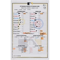 Pittsburgh Pirates Autographed Game-Used Lineup Card vs. Chicago Cubs on August 15, 2025