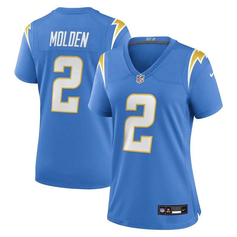 Women's Nike Elijah Molden Powder Blue Los Angeles Chargers Team Game Jersey