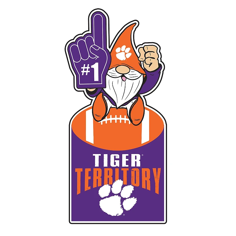 Clemson Tigers 30" Metal Gnome 3-in-1 Outdoor Yard Sign
