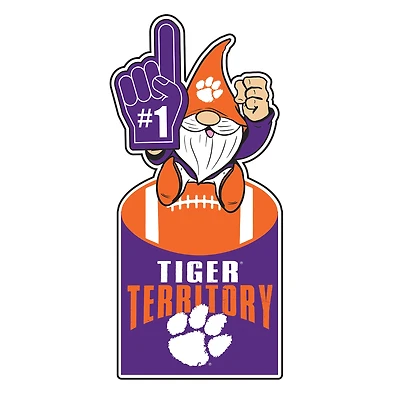 Clemson Tigers 30" Metal Gnome 3-in-1 Outdoor Yard Sign