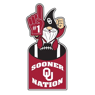 Oklahoma Sooners 30" Metal Gnome 3-in-1 Outdoor Yard Sign