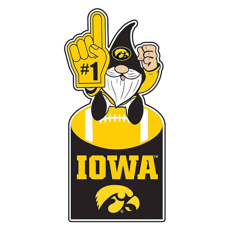 Iowa Hawkeyes 30" Metal Gnome 3-in-1 Outdoor Yard Sign